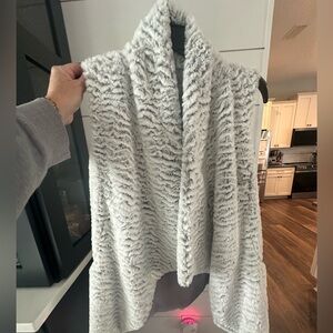 Soft Faux Fur Light Gray Vest